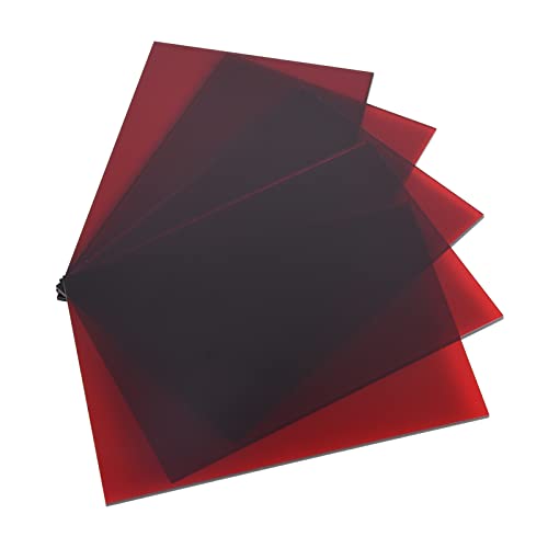 5 חבילות גיליון אקרילי אדום אדום גיליונות שקופים בצבע אדום קל לחתוך לפרויקטים של אמנות DIY, יצירה, פרויקט תצוגה, שלטים, צביעה,