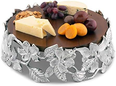 ארתור קורט מתכנן אלומיניום מגנוליה גפנים גבינה / לוח עוגה הדום בקוטר 13 אינץ '