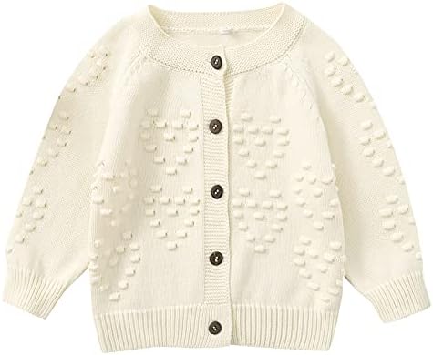 דנה בל פעוט תינוקות תינוקות כפתור שרוול ארוך למטה סוודר קרדיגן תלבושת 1-5 שנים