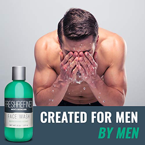 שטיפת פנים לגברים טריים ומעודנים-ניקוי פנים יומי לגברים-כל סוגי העור-8 אונקיות
