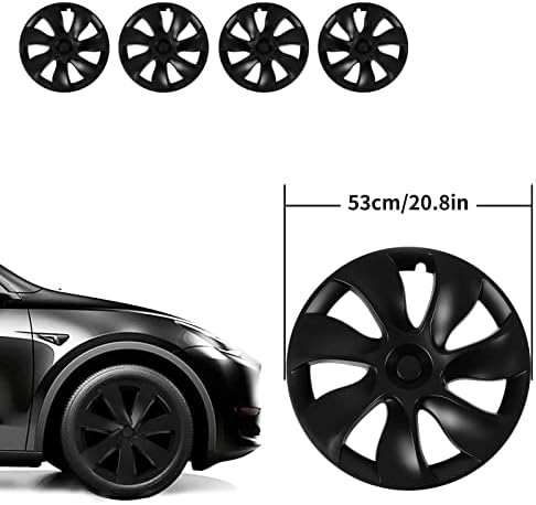כיסוי רכזת גלגלים, כיסוי גלגלים בגודל 19 אינץ 'לרכזת טסלה דגם Y 2020-2023, סט של 4, כיסויי גלגל החלפה, כיסוי שפת גלגל גלגל,