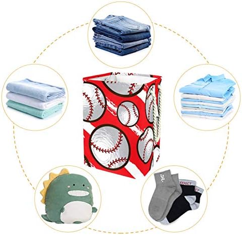 דפוס בייסבול 300 ד אוקספורד עמיד למים בגדי סל גדול כביסה סל עבור שמיכות בגדי צעצועי בחדר שינה