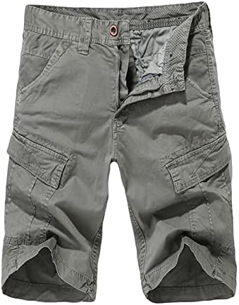 גברים של מוצק צבע כותנה מכנסיים קצרים מטען חיצוני רב כיסים קצר מזדמן קל משקל צבאי קצר מכנסיים