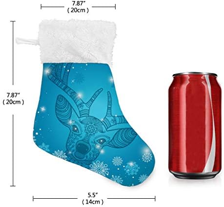 גרבי חג המולד של Alaza צבי שלג פתיתי שלג קישוטי גרביים קטנים בהתאמה אישית לחג המולד קלאסי קלאסי להתאמה אישית