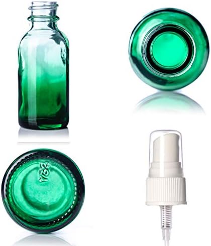 1 גרם זכוכית מוצלת ירוקה בוסטון בקבוק עגול עם חבילה ראשונה של ריסוס לבן של 1