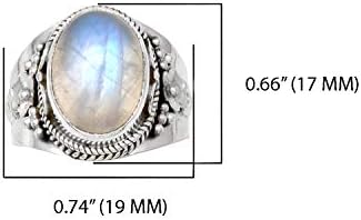 יוטאוצר 10 על 14 ממ מונסטון טבעת 925 סטרלינג כסף חבל עוצב סוליטייר תכשיטים