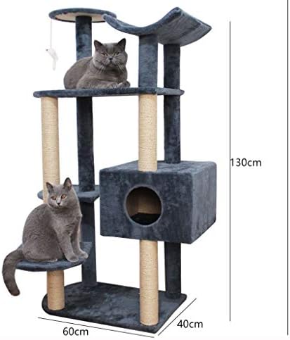 עץ החתול מגרד מגדל עץ חתול עם מוט עליון מוטת רמה רב-דרגות דירה סיסל פוסטים מגרדים, חתול משחק פעילות בית פעילות