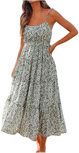 שמלות בוהו קיץ של סאטוואן לנשים ללא שרוולים רצועות ספגטי שמלה מזדמן זורם לפרוע שכבות מסיבת חוף שמלות מידי