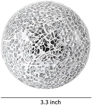 סט כדורי דקורטיביים של איסט קריק סט של 5 כדורי פסיפס זכוכית בקוטר 3.3 לקערות, אגרטלים ומרכזי שולחן
