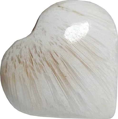 Aldomin® Scolecite לב נפוח בצורת 52 גרם אבן טבעית גביש גביש רייקי ריפוי חן חן מתנה קריסטל ליוניסקס