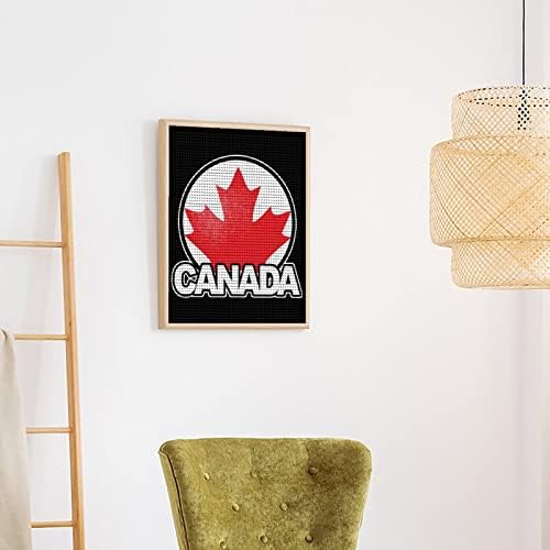 קנדה עלה מייפל קנדה ערכות ציור יהלומים בהתאמה אישית למבוגרים עגולים מקדחה מלאה 5D DIY לפי מספר לעיצוב הקיר הבית 16 x20
