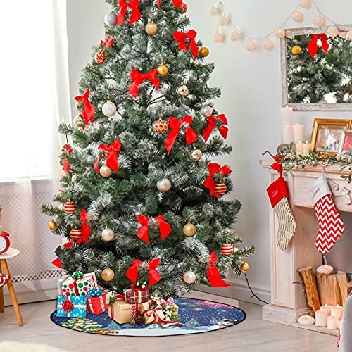 עץ חג המולד ואיש השלג עץ חג המולד מחצלת עץ אטום למים עמדת מגש שטיח מתחת לאביזר עץ חג המולד להגנה על הרצפה אספקת בית חג המולד