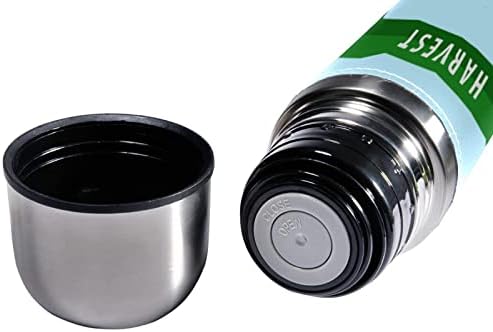 SDFSDFSD 17 גרם ואקום מבודד נירוסטה בקבוק מים ספורט ספורט ספל ספל ספל עור אמיתי עטוף BPA בחינם, קצירה איור חיטה