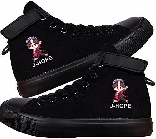 נעלי DHSPKN KPOP גבוהות נעלי ספורט גבוהות יונגקוק ג'ימין סוגה נגד ראפ מפלצת נעלי בד חתימה