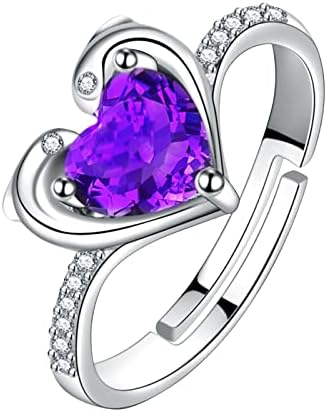 טבעות נשים בגודל 7 טבעת הבטחת יהלום טבעי בזהב סטרלינג כסף מוצק לנשים בנות מתנה תכשיטים אבן לידה ליום השנה שלה