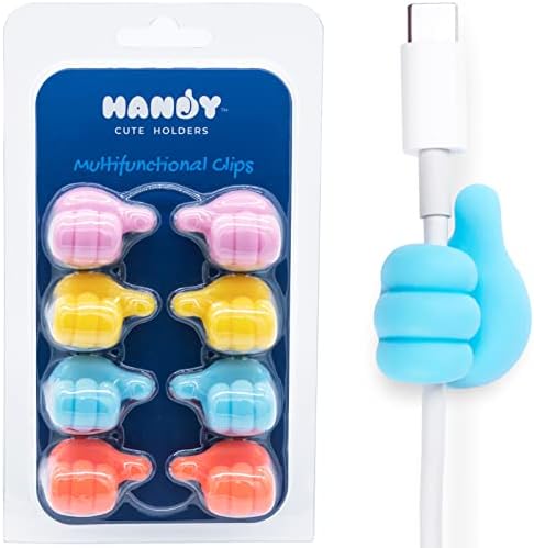 Handycute® סיליקון אגודל ווים מחזיקי כבל מצחיקים לכבלים