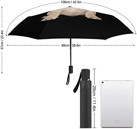 מטריית נסיעות גור בולדוג צרפתי אטומה לרוח 3 קפלים מטרייה מתקפלת אוטומטית לגברים נשים
