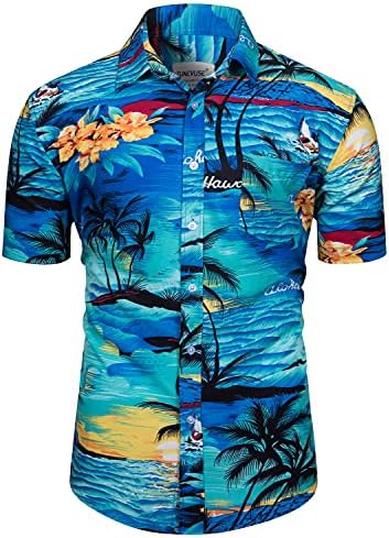 טוניבהשתמש בחליפות חולצה שרוול קצר הוואי חליפות הדפסת פרחים חליפות טרופיות 2 יחידות סטים מכופתרות ומכנסיים