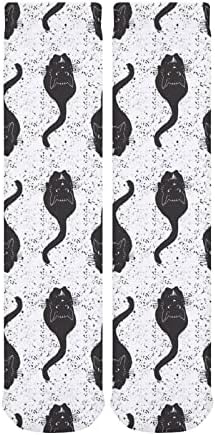 חתול עשב בציר שחור חתולים עבה גרבי חידוש מצחיק הדפסת גרפי מזדמן חם אמצע צינור גרביים לחורף