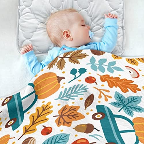 דלעות קטאקו נופלות עלים שמיכות לתינוקות לבנים בנות שמיכות פעוטות כותנה מיטה זורקים שמיכת תינוק רכה וחמה מקבלת עגלת עריסה