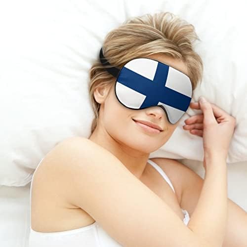 מסכות עין שינה, דגל פינלנד מסכת עיניים שינה וכיסוי עיניים עם רצועה/סרט אלסטי לנשים גברים שינה מנמנם