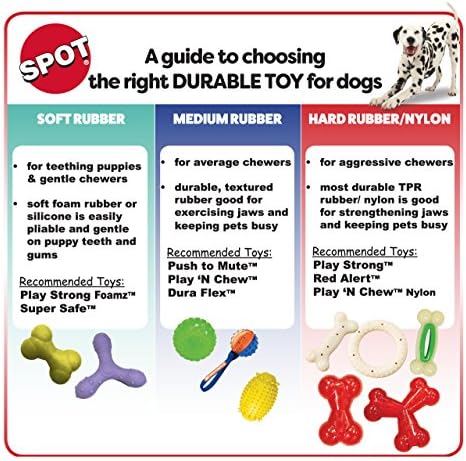 ספוט על ידי מוצרים אתיים שחקו עצמות חזקות צעצועים וצעצועי כדור לכלב - נהדר לעיסות וגורים אגרסיביים - כדור - קטן