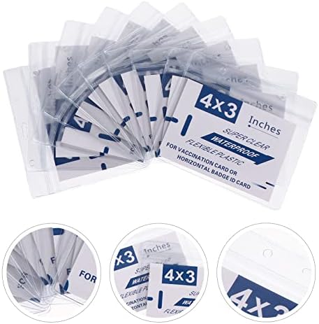כרטיסי שרוולי 1 סט כיסוי שרוול ברור מחזיק אופקי מקרה חיסון ניתן לאטימה חוזרת נייד פלסטיק מזהה שיא תג תג תג מגן ברור כרטיס