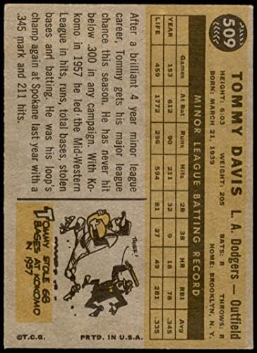 1960 Topps 509 Tommy Davis Los Angeles Dodger