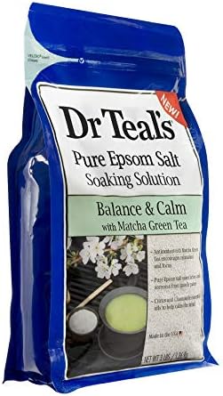 מלח אפסום של ד ר טיל - מאצ ' ה תה ירוק מינרלים להשרות, איזון & מגבר; רגוע, 3 קילו כל שקית