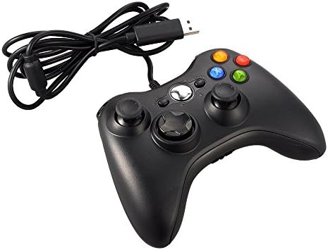 בקר משחק קווי, Lilyhood USB Wired Gamepad Joypad, עבור Microsoft Xbox 360/Xbox 360 Slim/PC Windows 7, Black