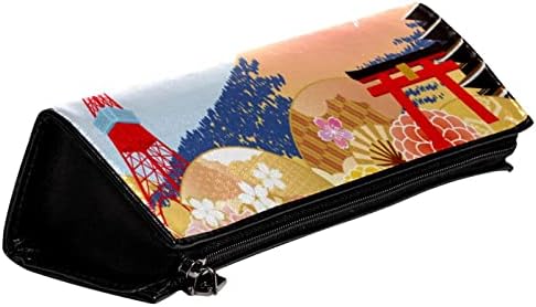 תיק קוסמטי של Tbouobt לנשים, תיקי איפור מרווחים לטיול מתנת נסיעות, בניינים מפורסמים יפניים דפוס נוף אביב