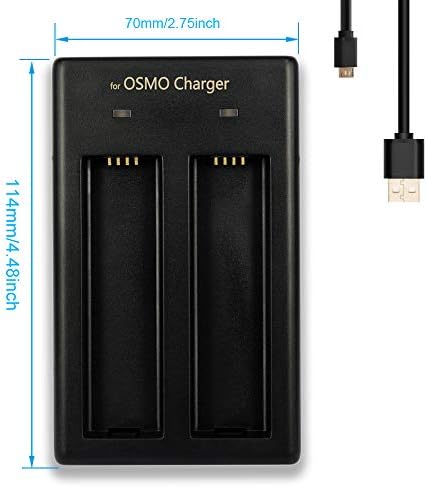 מטען סוללות כפול עבור DJI Osmo, Osmo +, Osmo Pro/Raw, Osmo Mobile - Port USB Micro