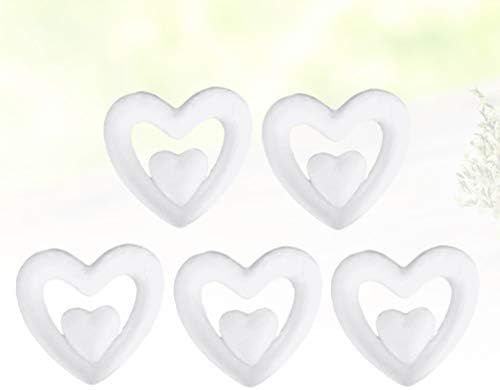 AMOSFUN לבן טינסל גרלנד זר עץ קצף בצורת לב, קישוטים קצף זרעי קישוטים לפרויקטים של מלאכת DIY קישוטים לחתונה של יום