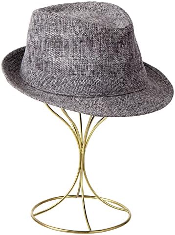 שולחן כובע מתלה, פליז טון מתכת חוט פאה דוכן תצוגת, פדורה או בייסבול כובע אחסון טופס, סט של 3