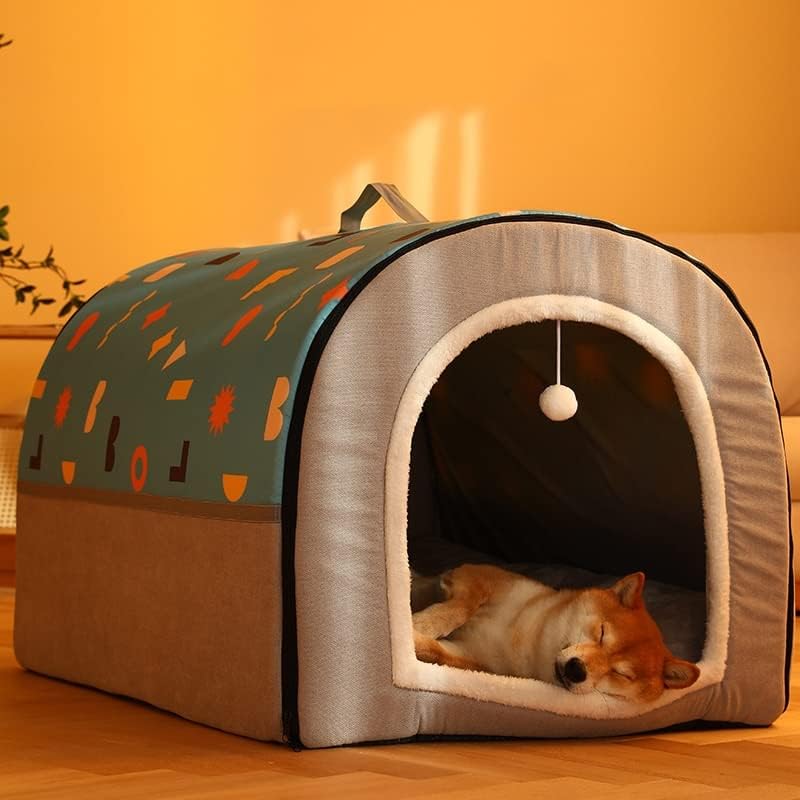 N/A מיטת כלבים מחמד בית מתקפלת חורף חורף כרית מלונה לחיות מחמד למיטות שינה חתולים שומט בית שמיכה