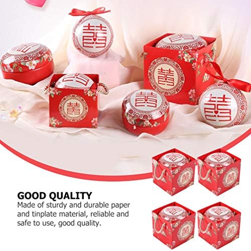 10 סטים אדום סיני סגנון חתונה סוכריות קופסות יוקרה מסיבת חתונה לטובת סוכריות קופסות גודי לטובת תיבת שולחן קישוטי אדום