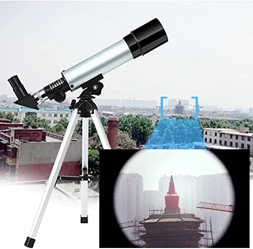 טלסקופ CQCCYD למבוגרים למתחילים לילדים, טלסקופ רפרקטור אסטרונומיה 50 ממ עם חצובה מתכווננת מסע נייד - מתנה
