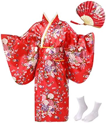 יפני מסורתי שמלת קימונו חלוק לילדים בנות יאקאטה קימונו אנימה קוספליי חלוק