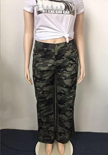 מכנסי מטען של נשים קאם מותניים רזות בכושר קמופלאג 'מכנסי טרנינג מכנסי טרנינג מכנסי עייפות צבא עם כיסים