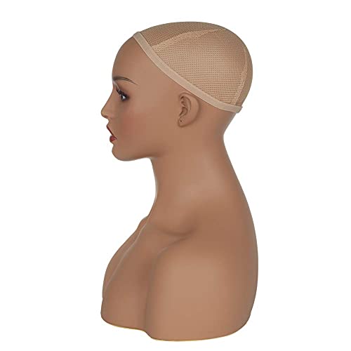 ליטאי מציאותי בובת ראש עם כתף תצוגת גמד ראשי חזה עבור פאות,איפור,יופי אבזרים, חום