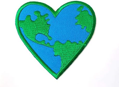 אהבה את כדור הארץ לב לב שמור טבע שמור לוגו תפור על ברזל על תיקון תאי אפליקציה רקומה