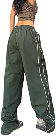 Leyajedol נשים מכנסי מטען רחבים y2k מותניים נמוכים רצים היפ הופ מזדמן רופף מכנסי טרנינג.
