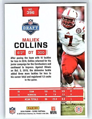 ציון טירונים 396 Maliek Collins NFL כרטיס כדורגל NM-MT