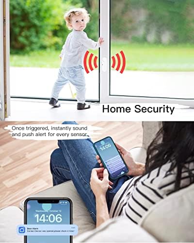 חיישני אזעקת דלתות עם אפליקציה, שדרג Wifi דלת חלון דלת חלון חיישן קשר לפריצה עסקית לאבטחה ביתית