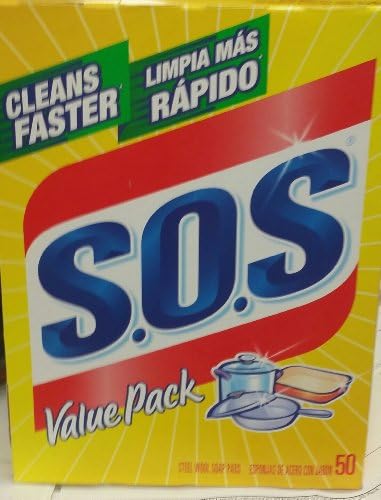 S.O.S רפידות סבון צמר פלדה - 50 רפידות
