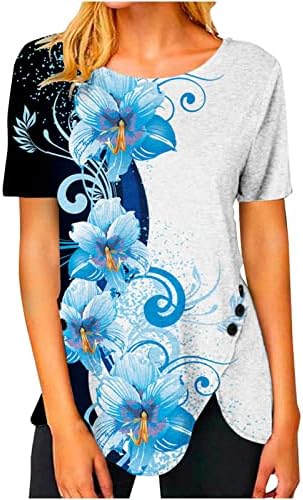חולצות טשס לנשים בקיץ סתיו סתיו שרוול קצר ספירה סטרץ 'פרפר פרפר חולצות חולצות גרפיות נשים 2023 ביגוד