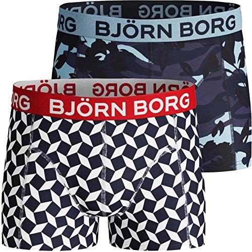 Bjorn Borg 2-Pack Geo & Camo Print Boys Trunks, Navy/Blue