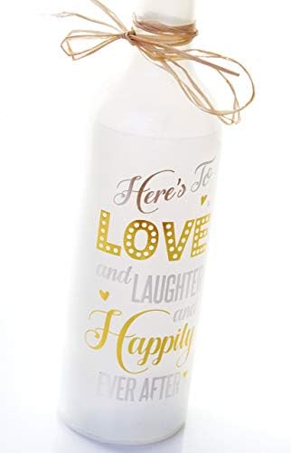 מתנות מתאגרף באושר על בקבוק אור סטאר, לבן, 6.7 x 6.7 x 29.5 סמ
