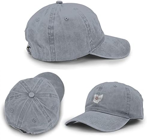 בית במדינת אוהיו בייסבול כובעי בציר כותנה שטף מתכוונן גברים ונשים, קלאסי רטרו אבא כובע אפור