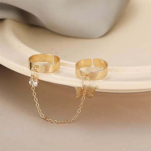 שרשרת פאנק פרפר סט טבעת פתיחת טבעת טבעת מתכוונן סגנון טבעות